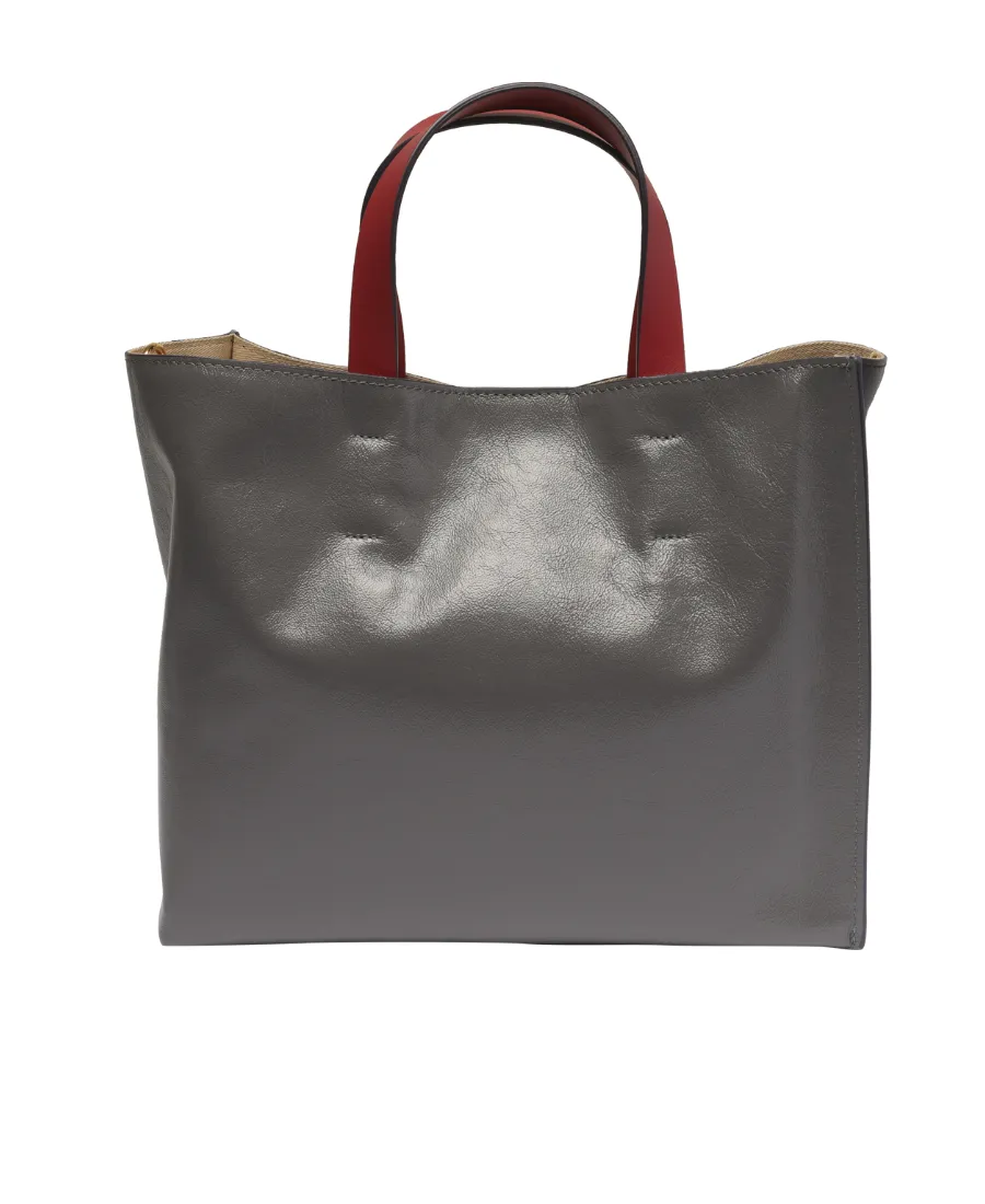 Logo-Stamp Leather Tote Bag
