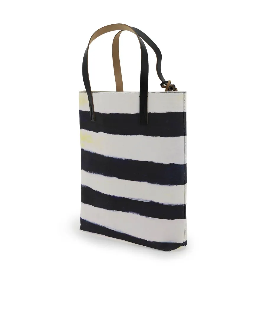 Graphic Printed Striped Tote Bag