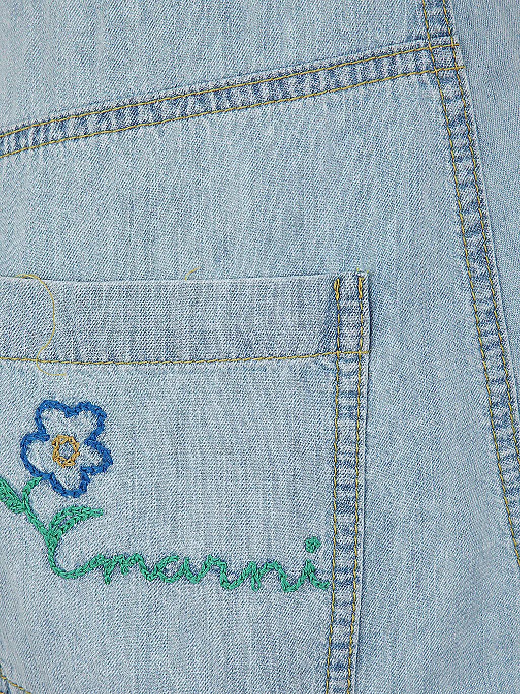 Embroidered-Logo Denim Shorts