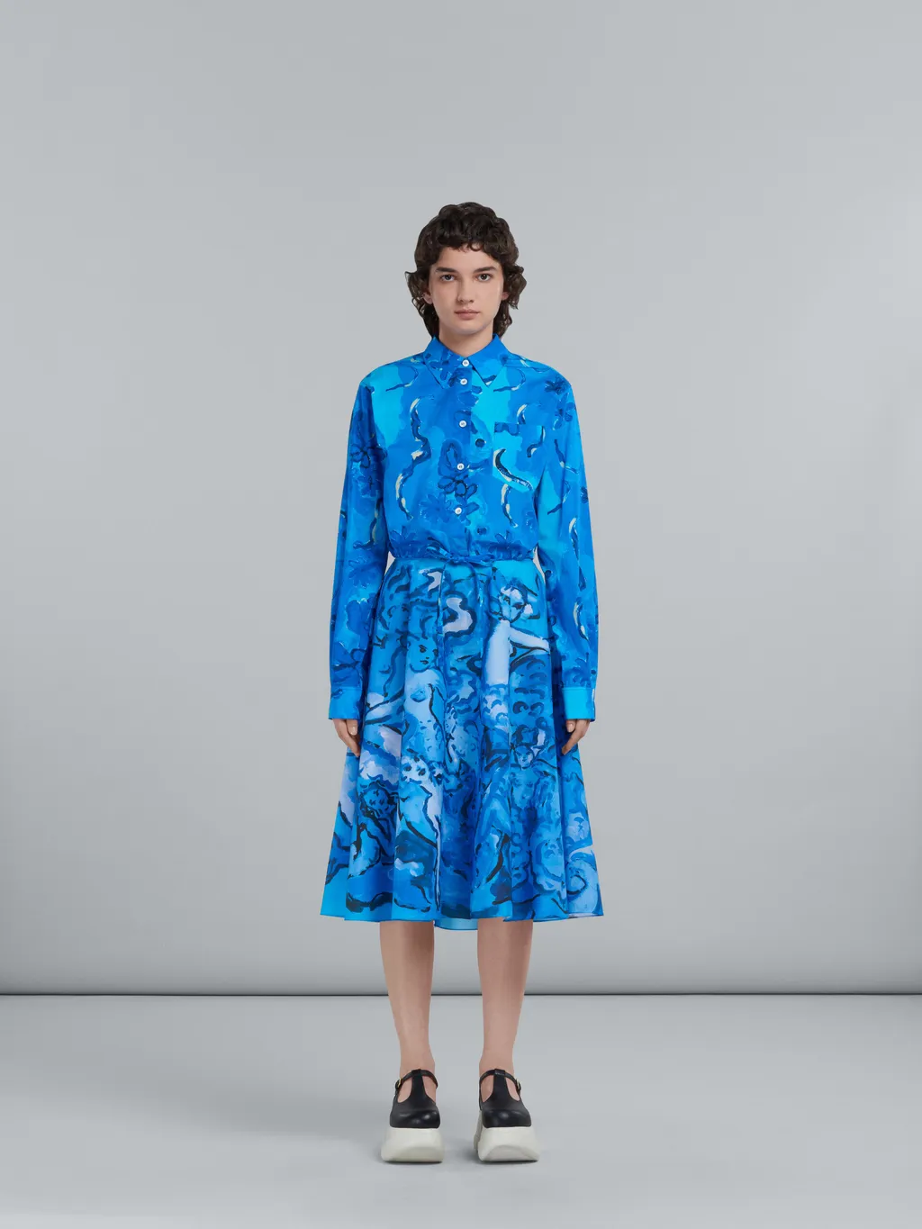 Printed Full Poplin Skirt