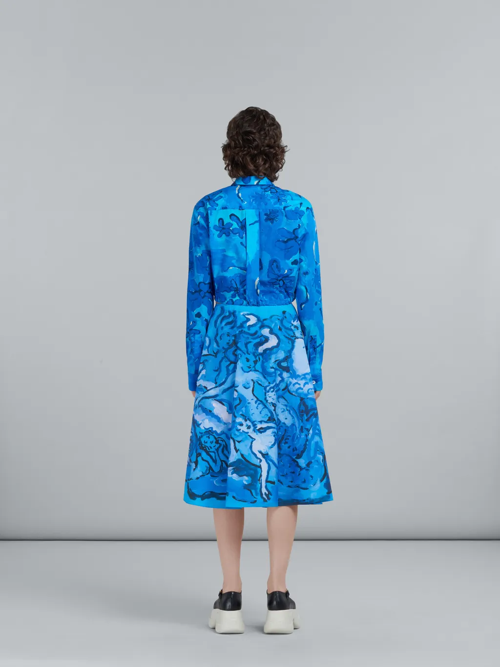 Printed Full Poplin Skirt