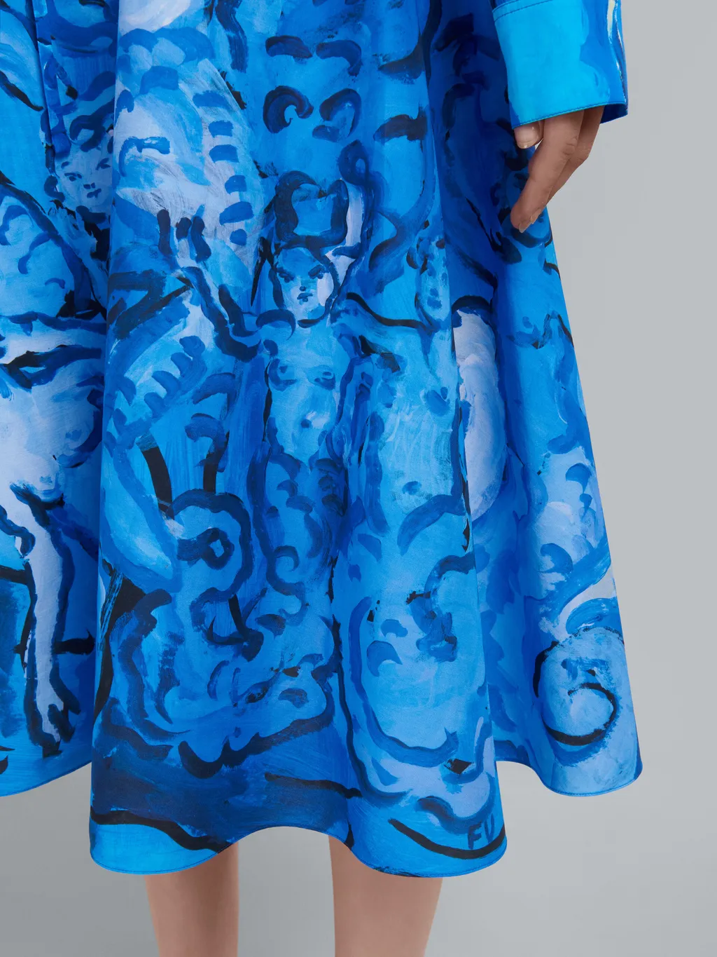 Printed Full Poplin Skirt
