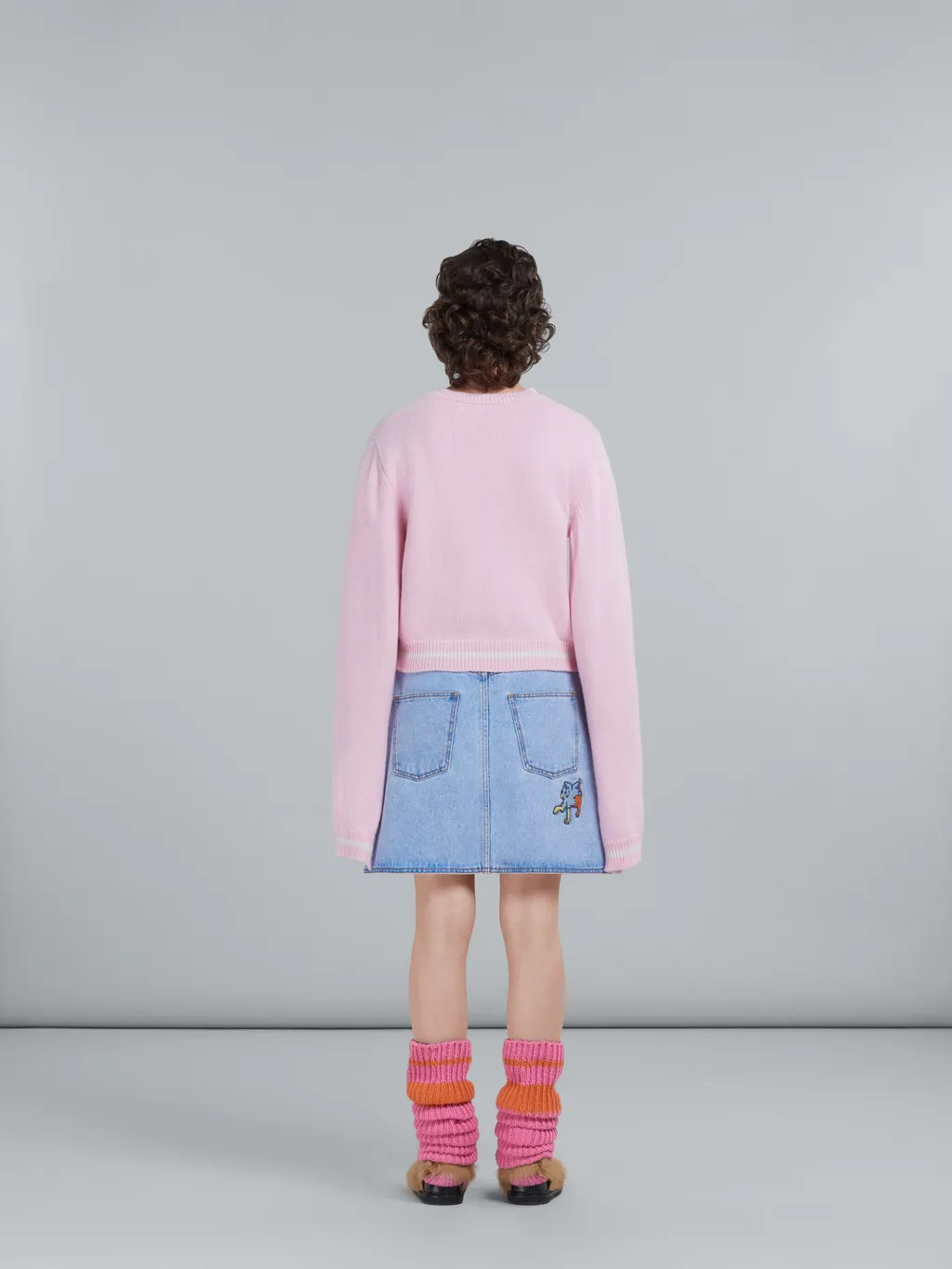 Denim Skirt With Embroidery