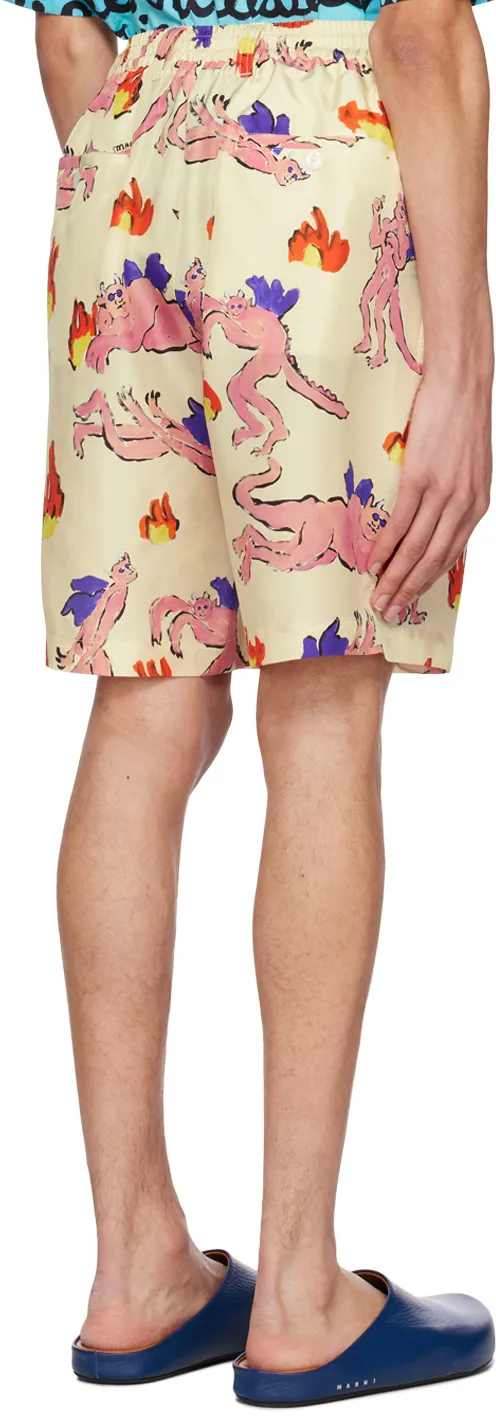 Allover Graphic Printed Shorts