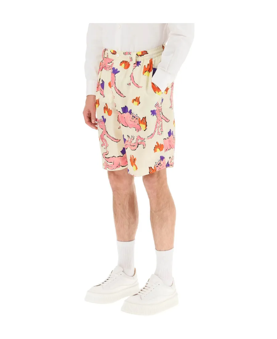 Allover Graphic Printed Shorts