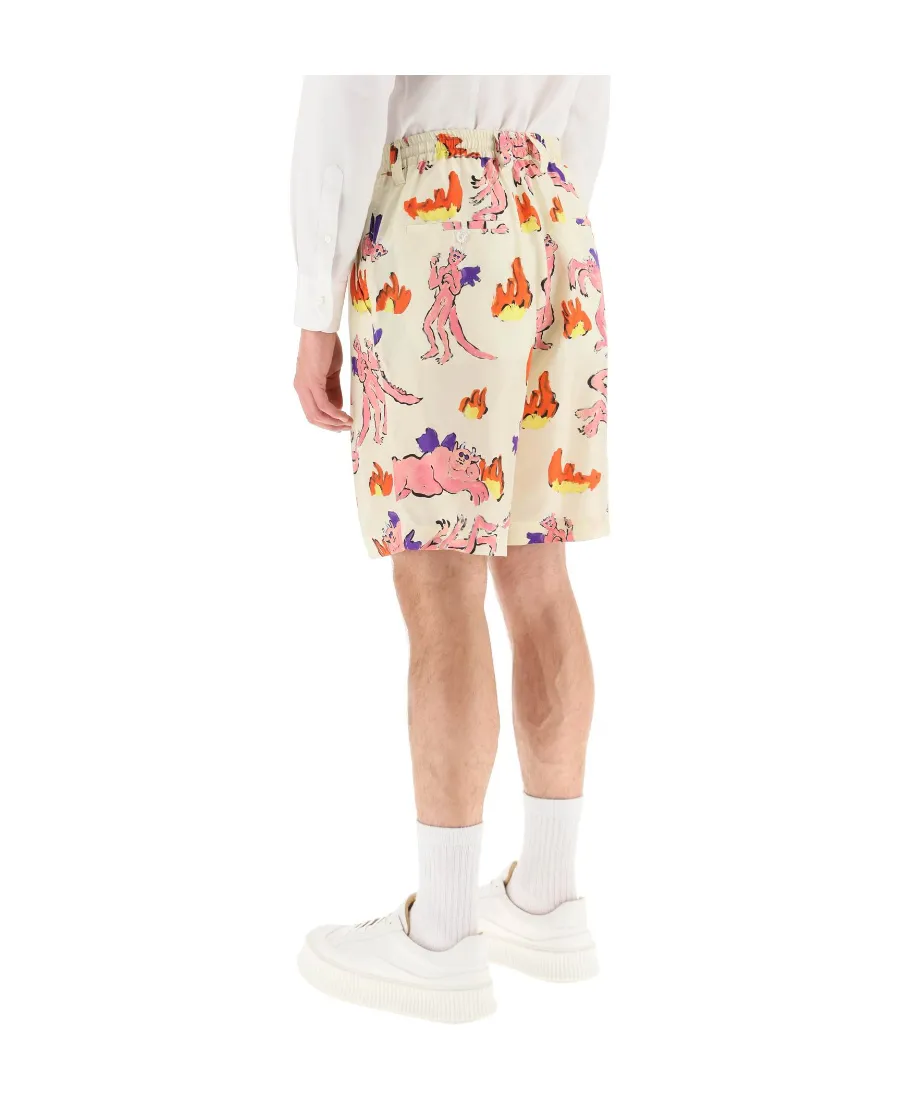 Allover Graphic Printed Shorts