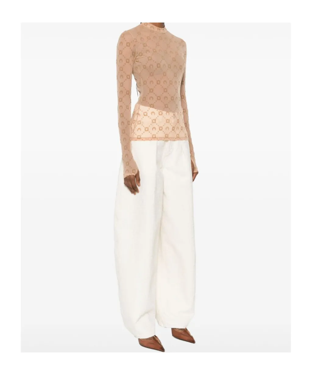 Moon-Pattern Mesh Top