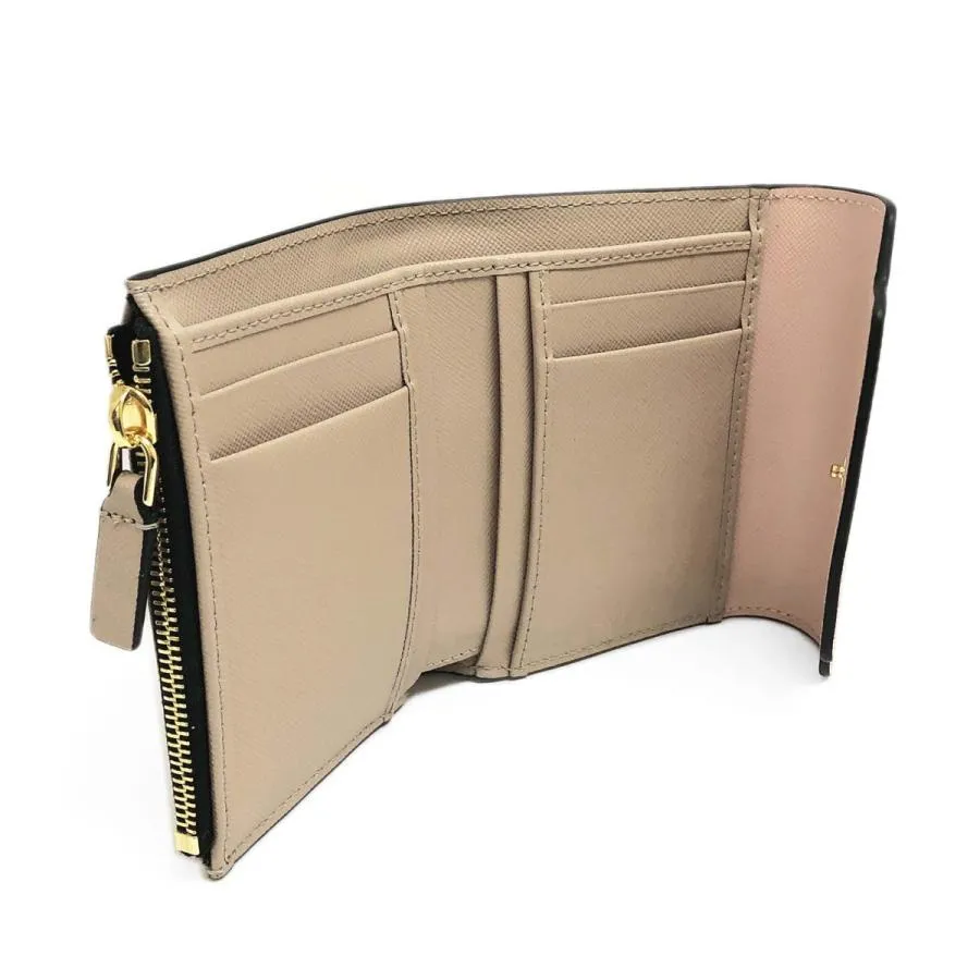 Panelled Logo Print Wallet