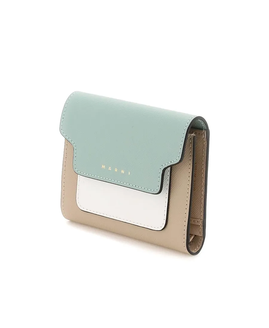 Panelled Logo Print Wallet