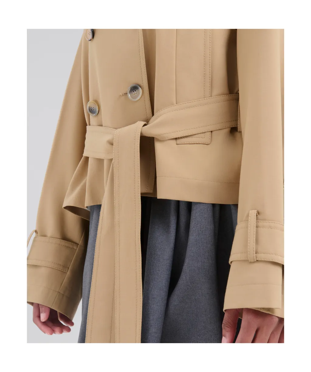 Double-Breasted Short Trench Jacket