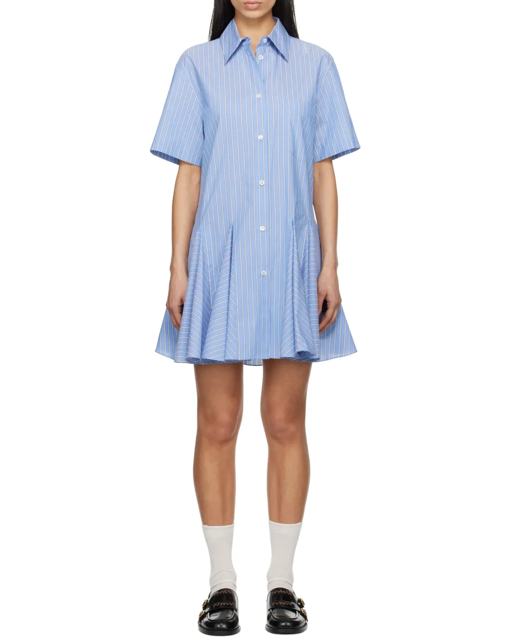 Poplin Striped Shirt Dress