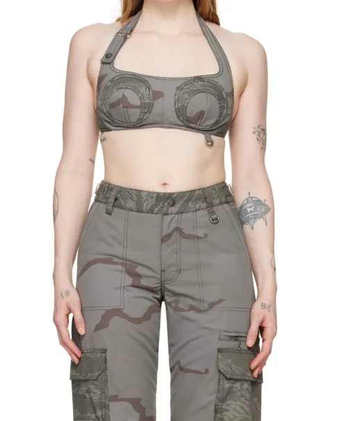 Camouflage Pattern Printed Bra