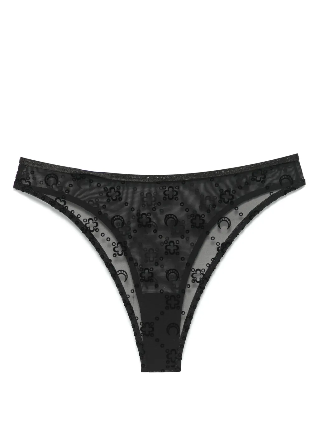 Mesh Flock High Waist Panties