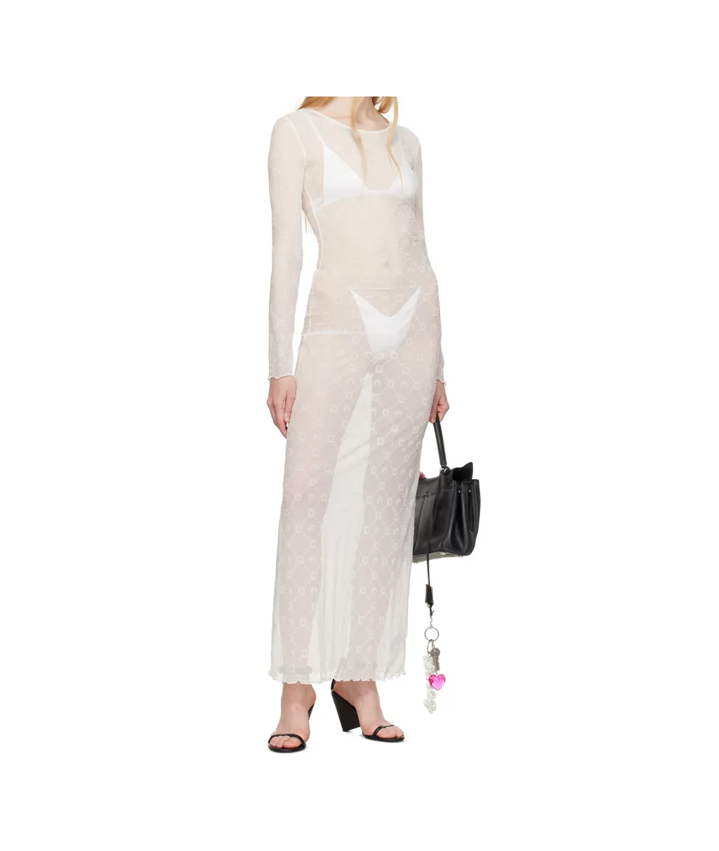 Moonogram Mesh Flock Maxi Dress