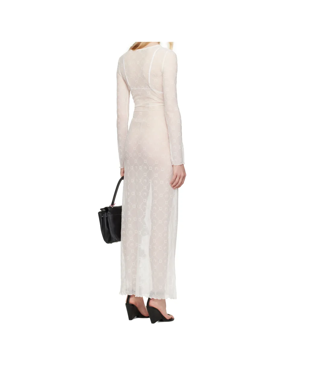 Moonogram Mesh Flock Maxi Dress