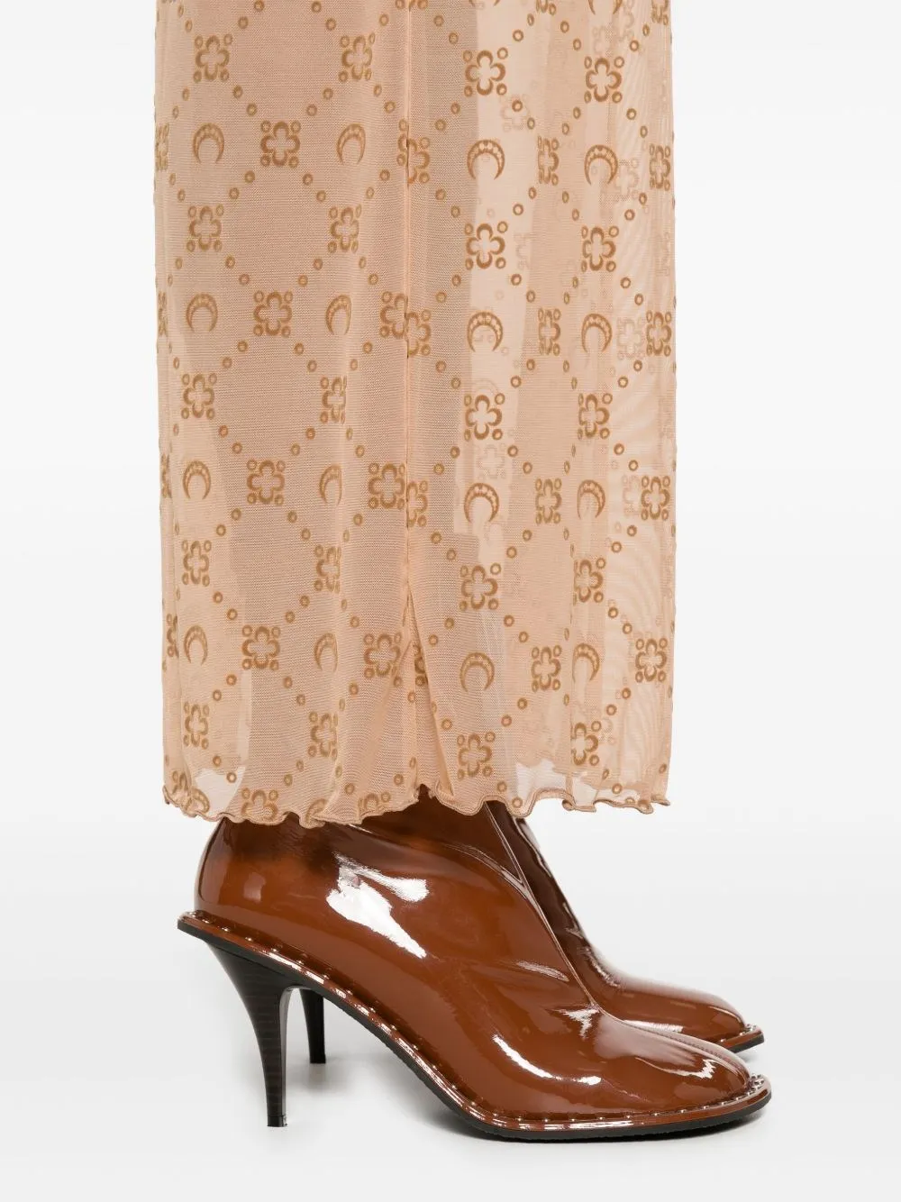 Moonogram Mesh Flock Long Dress