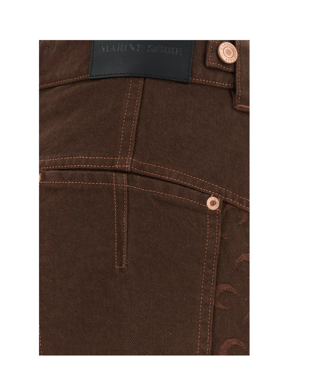 Moon-Jacquard Wide-Leg Jeans