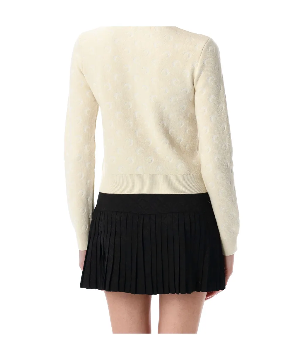Moon Jacquard Knit Fitted Cardigan