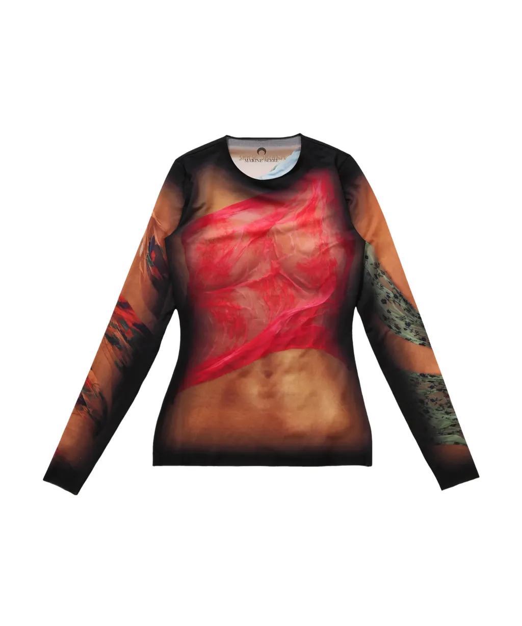 Graphic Printed Long-Sleeved Top