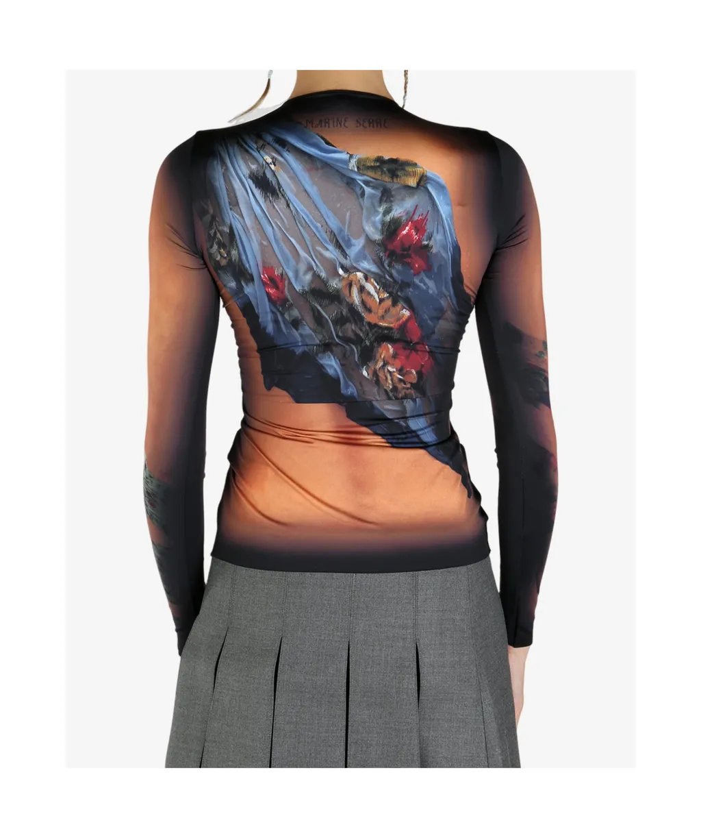 Graphic Printed Long-Sleeved Top