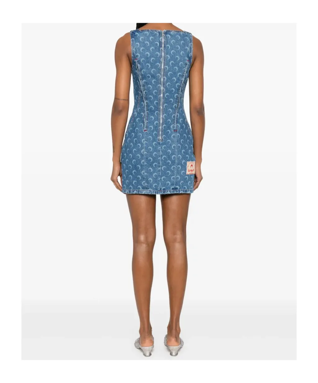 Moon Laser Denim Bustier Dress