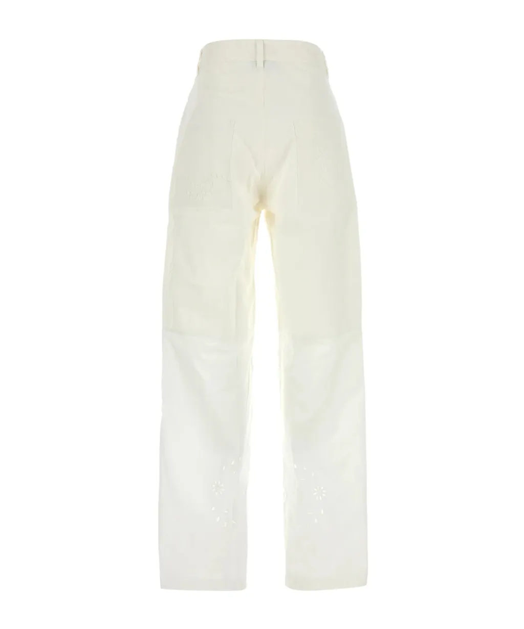 Lace-Detailed Straight Trousers