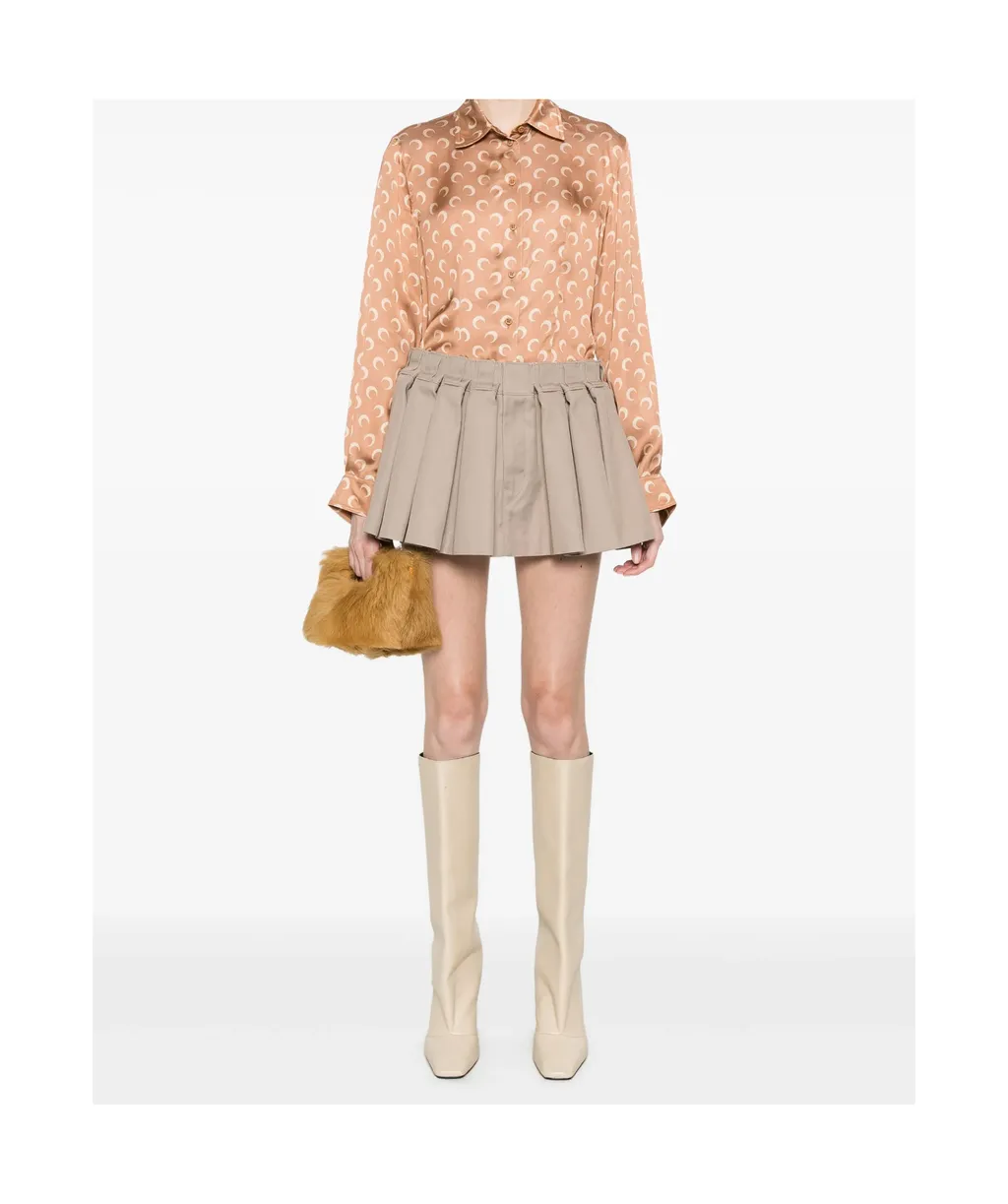 Crescent Moon-Printed Buttoned Shirt
