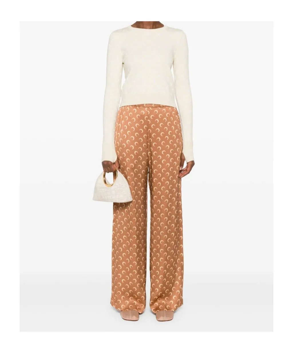 Moon Jacquard Knit Fitted Jumper