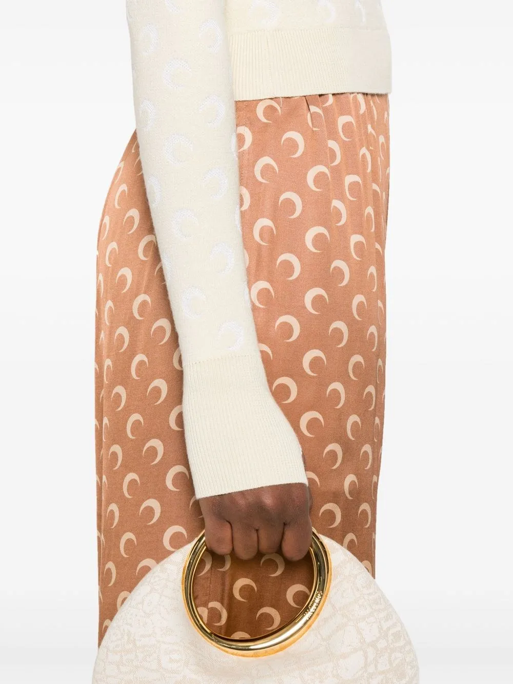 Moon Jacquard Knit Fitted Jumper