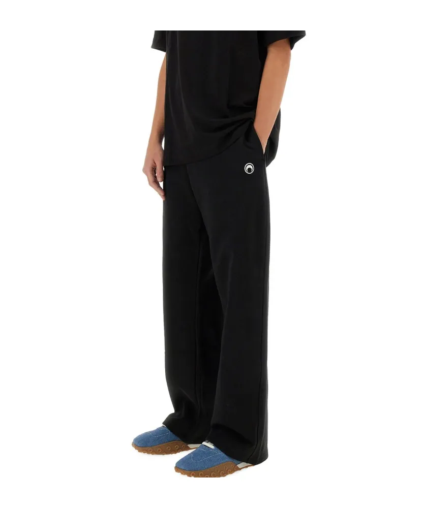 Logo Embroidered Straight-Leg Trousers