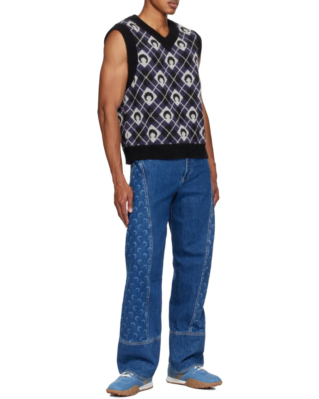 V-Neck Argyle Vest