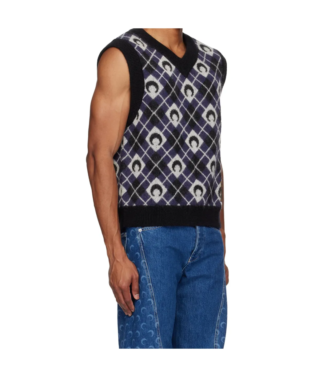 V-Neck Argyle Vest
