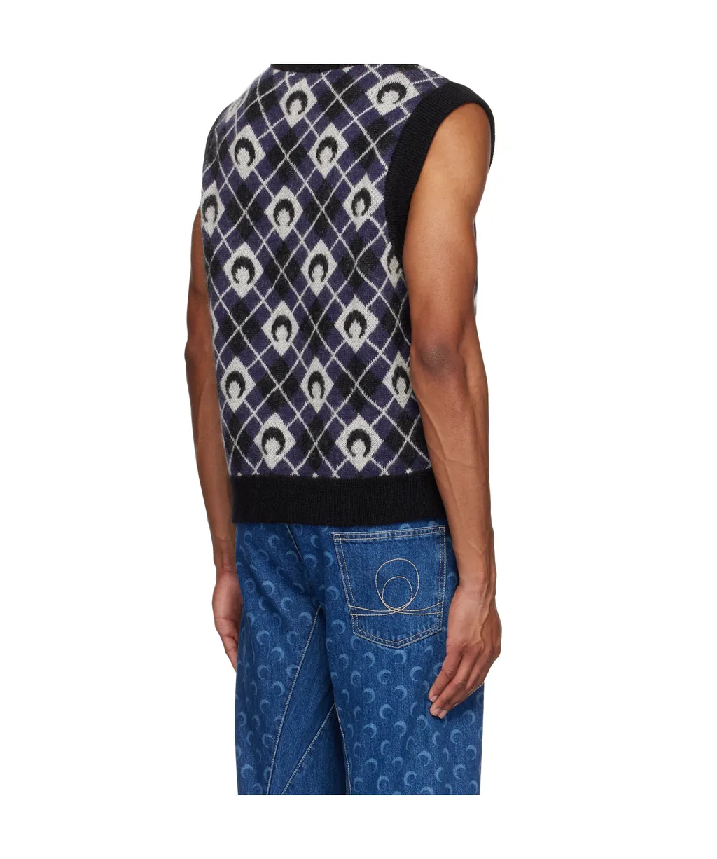 V-Neck Argyle Vest