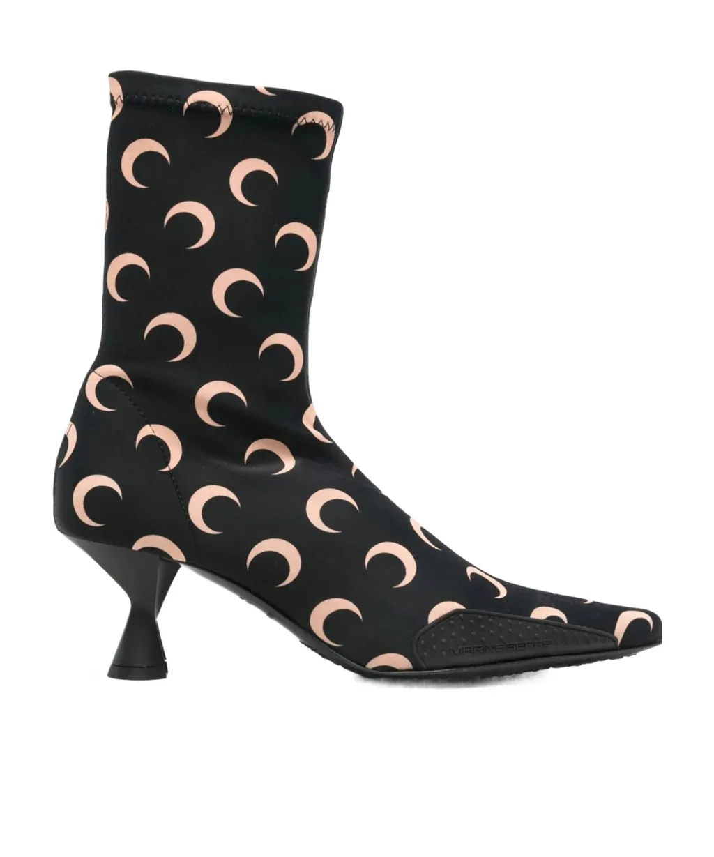 All-Over Logo Detailed Pointed-Toe Boots