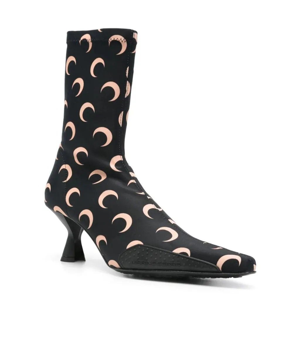 All-Over Logo Detailed Pointed-Toe Boots