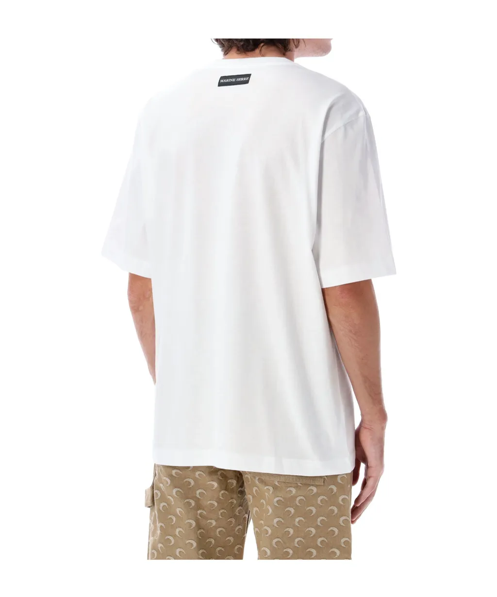 Moon Embroidered Crewneck T-Shirt