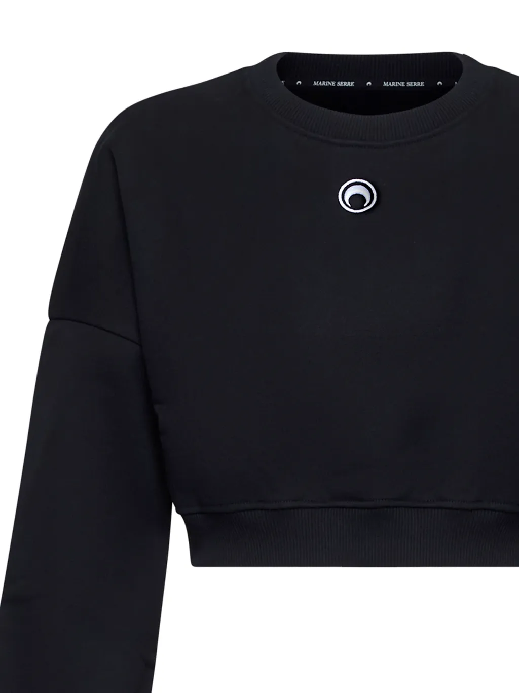Logo Embroidered Crewneck Cropped Sweatshirt