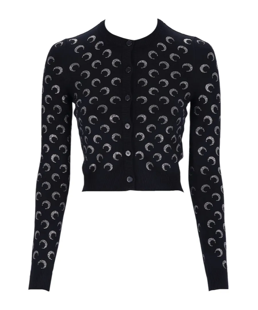 Rhinestoned Embellished Knit Cardigan