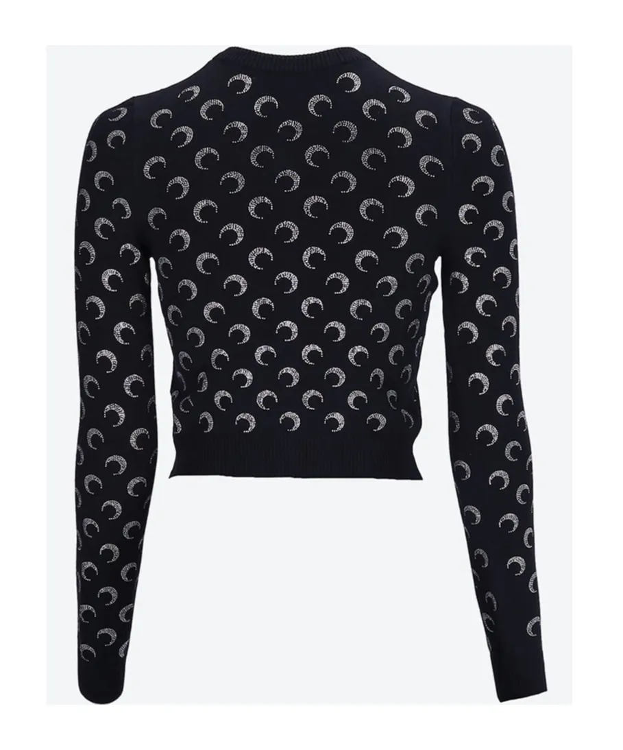 Rhinestoned Embellished Knit Cardigan