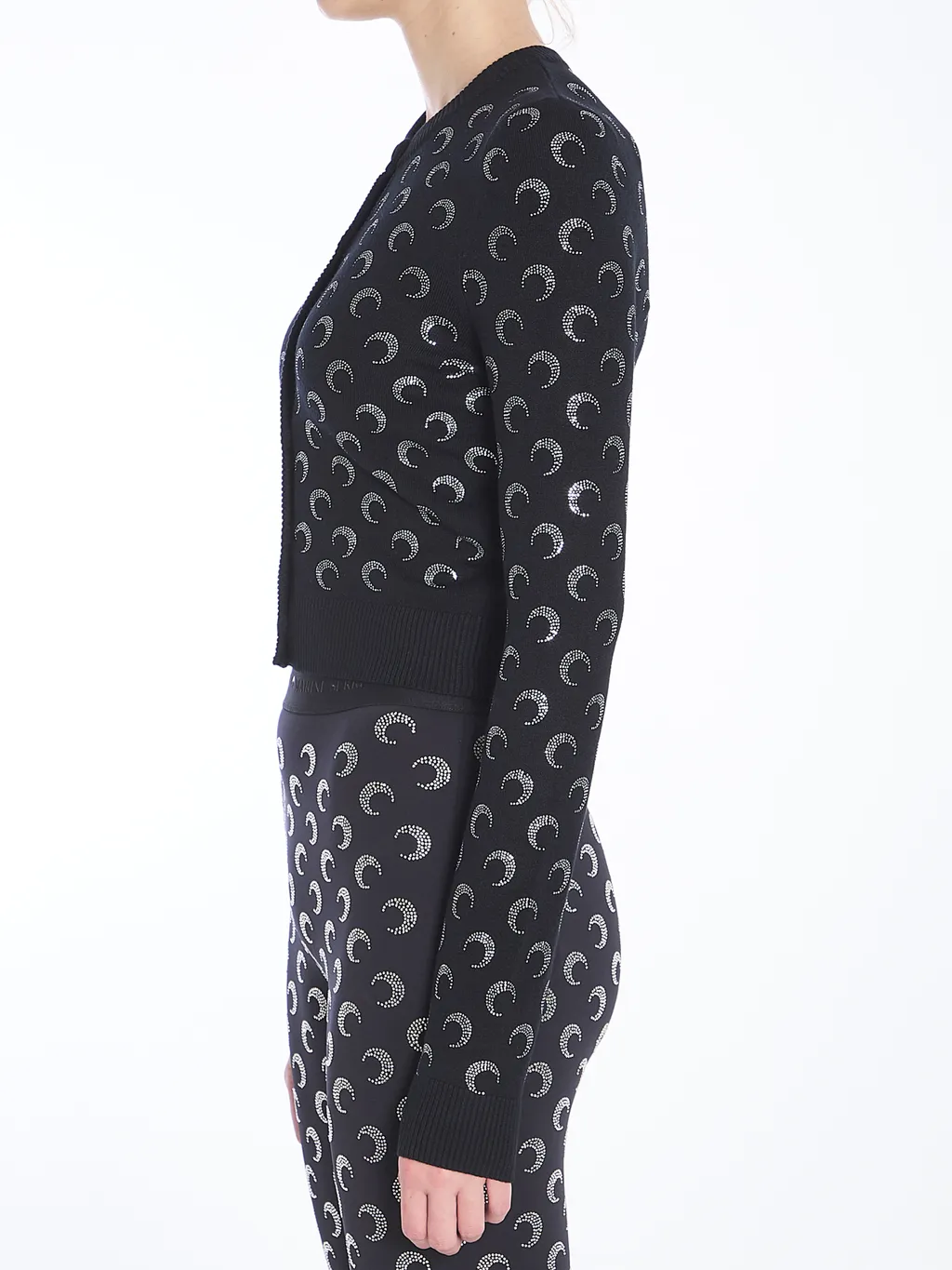 Rhinestoned Embellished Knit Cardigan