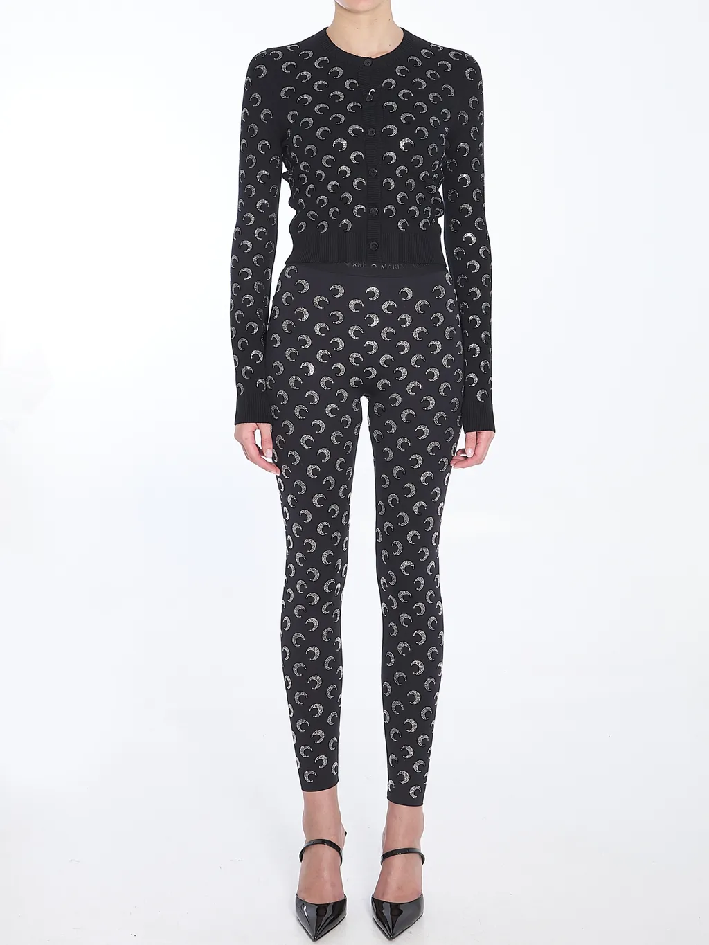 Rhinestoned Embellished Knit Cardigan
