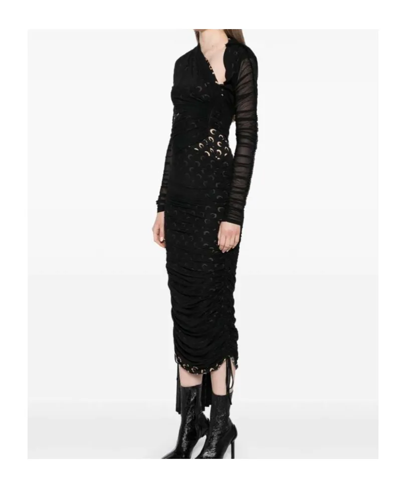 Asymmetric Draped Jersey Midi Dress