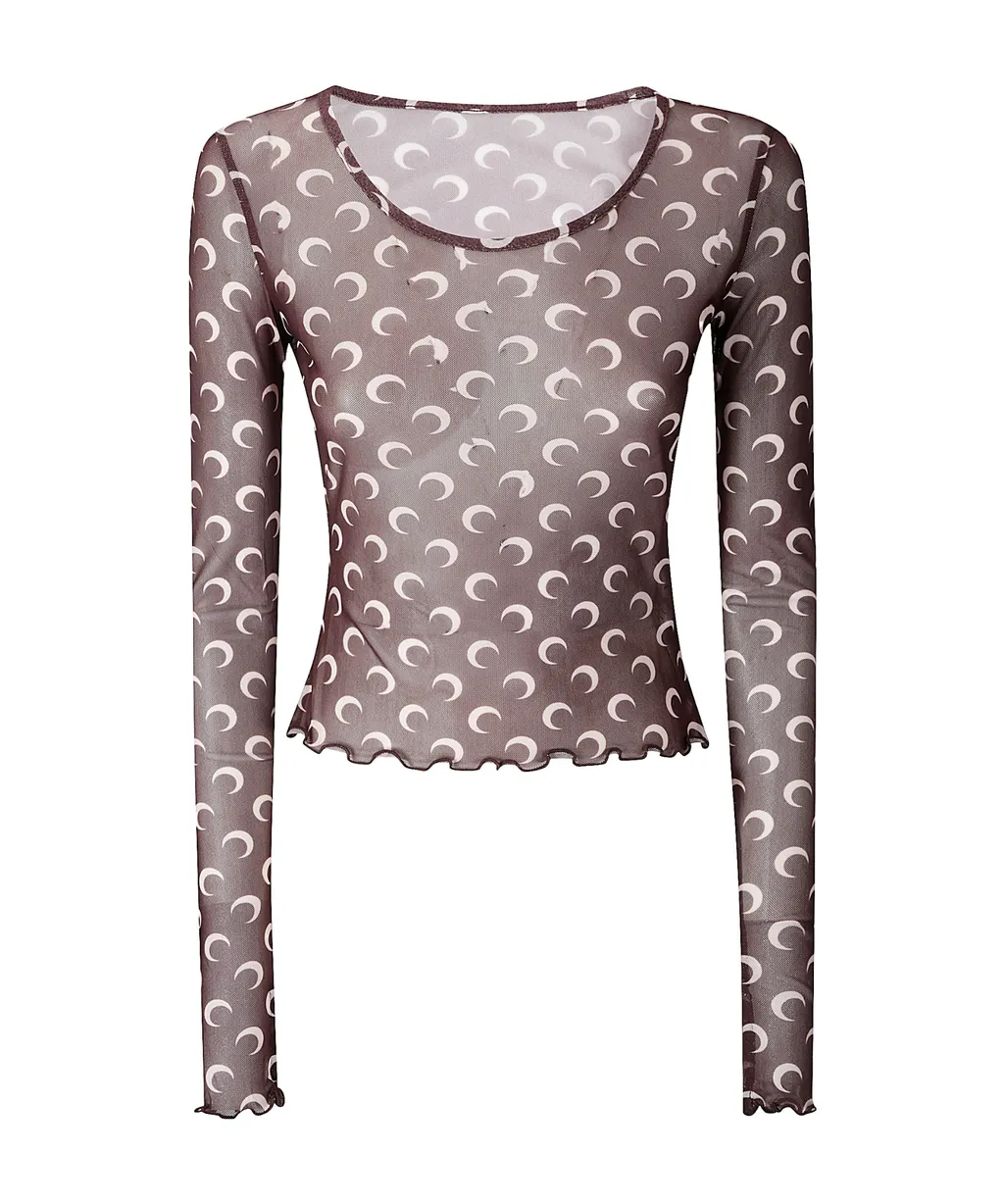 Moon Print Mesh Top