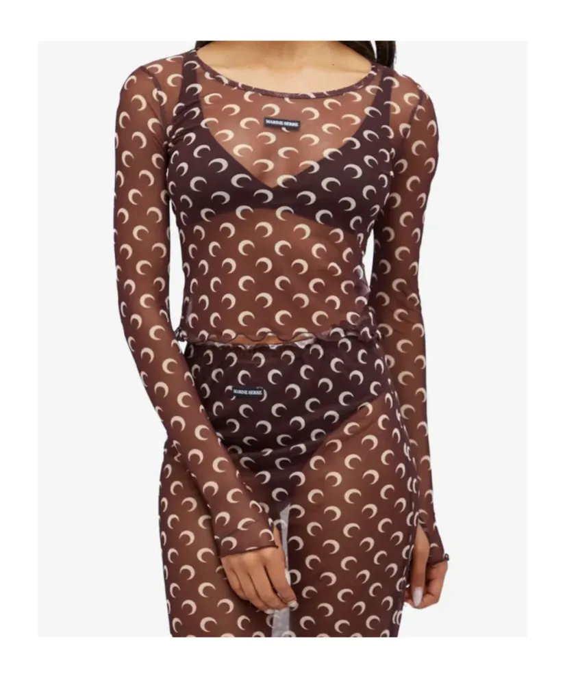 Moon Print Mesh Top