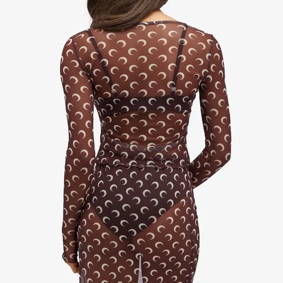 Moon Print Mesh Top