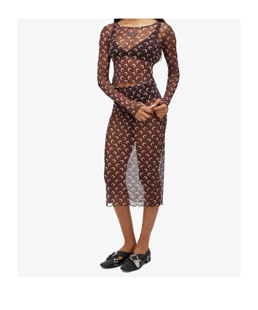 Moon Print Mesh Top