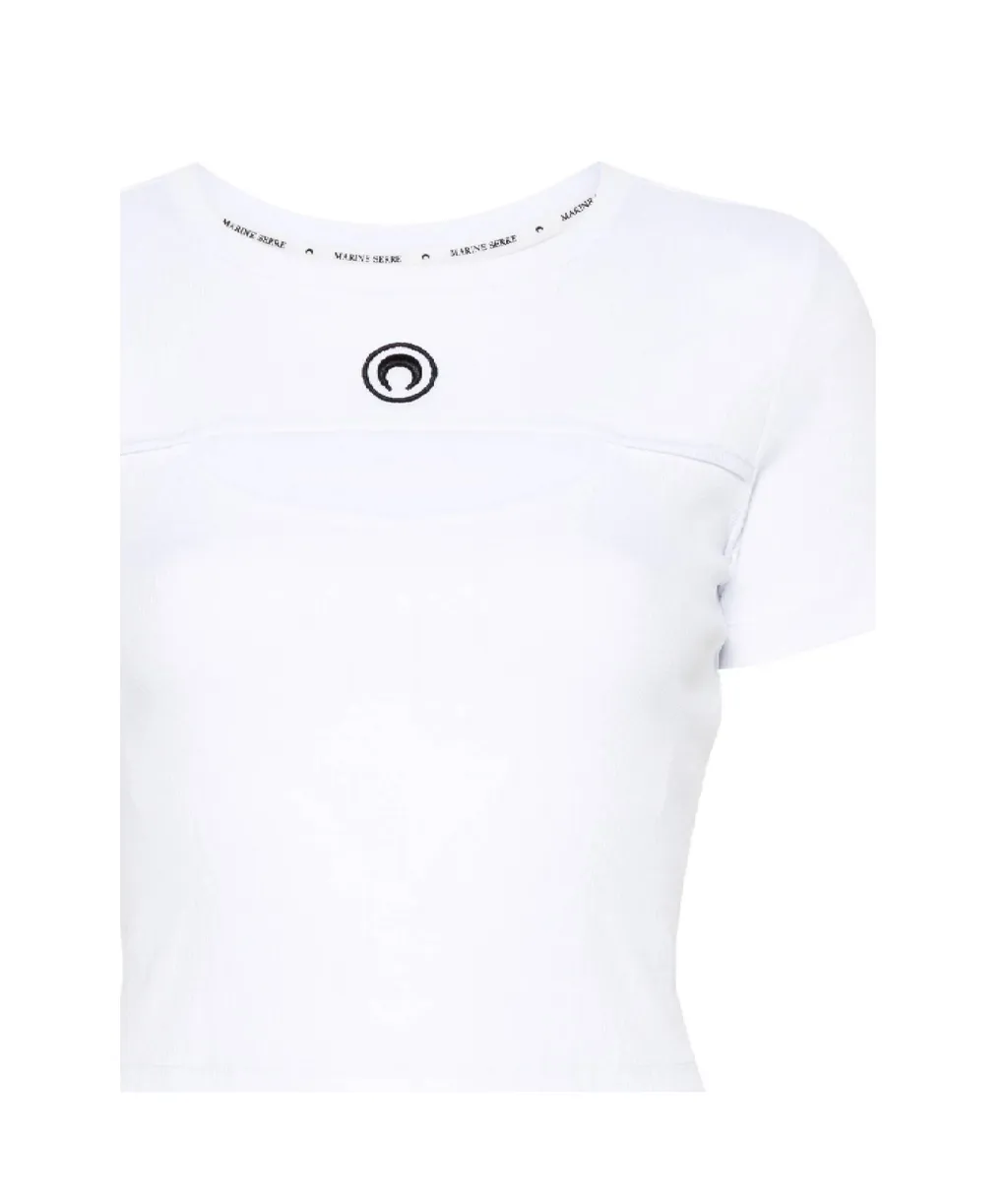 Logo Embroidered Cut-Out Detailed T-Shirt