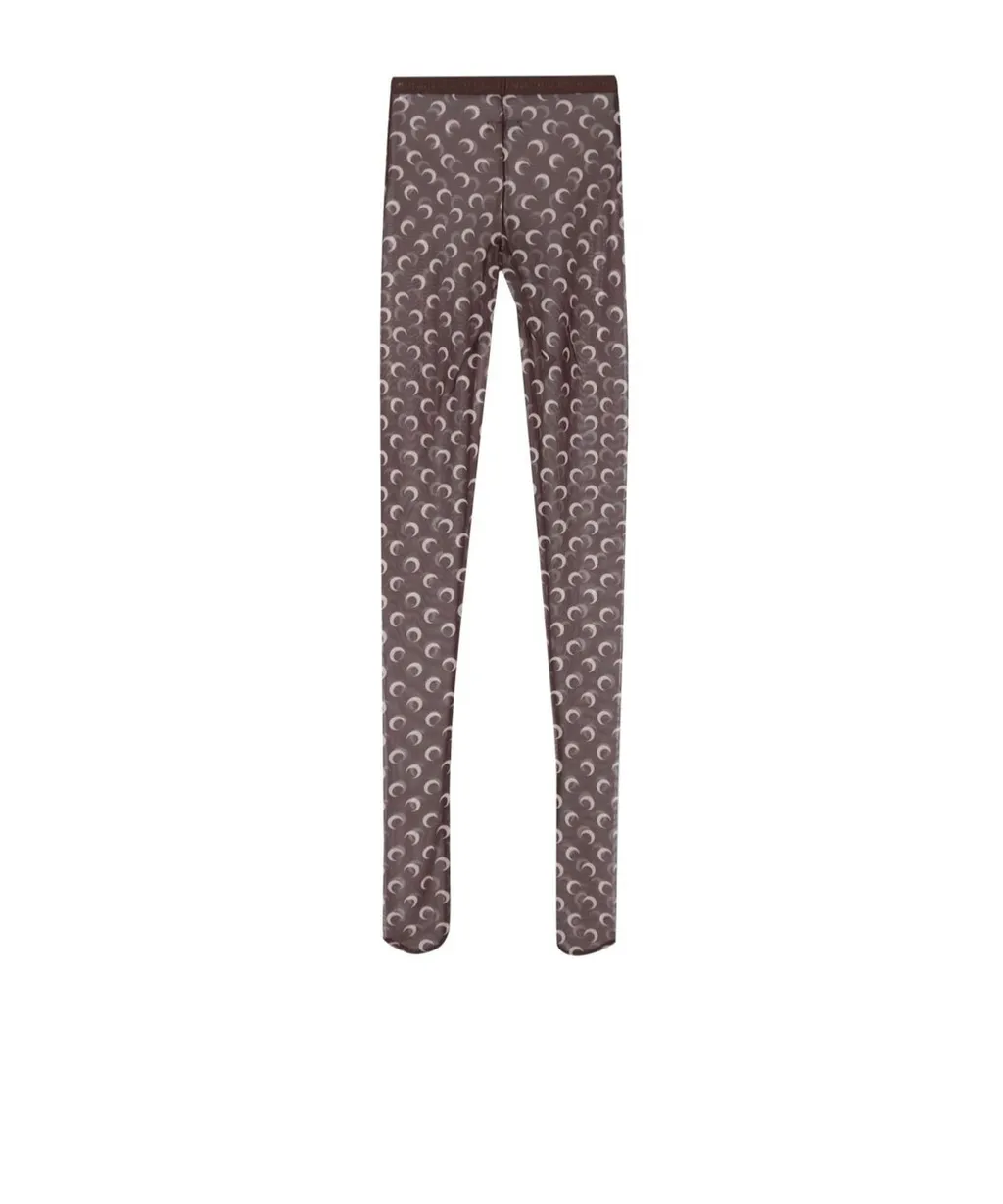 Moon Printed Semi-Sheer Socks