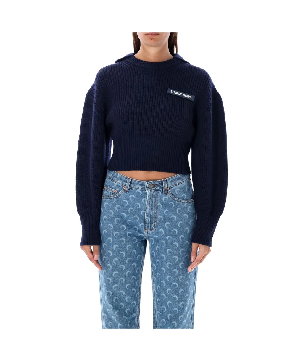 Logo Patch Knit Sailor Sweater