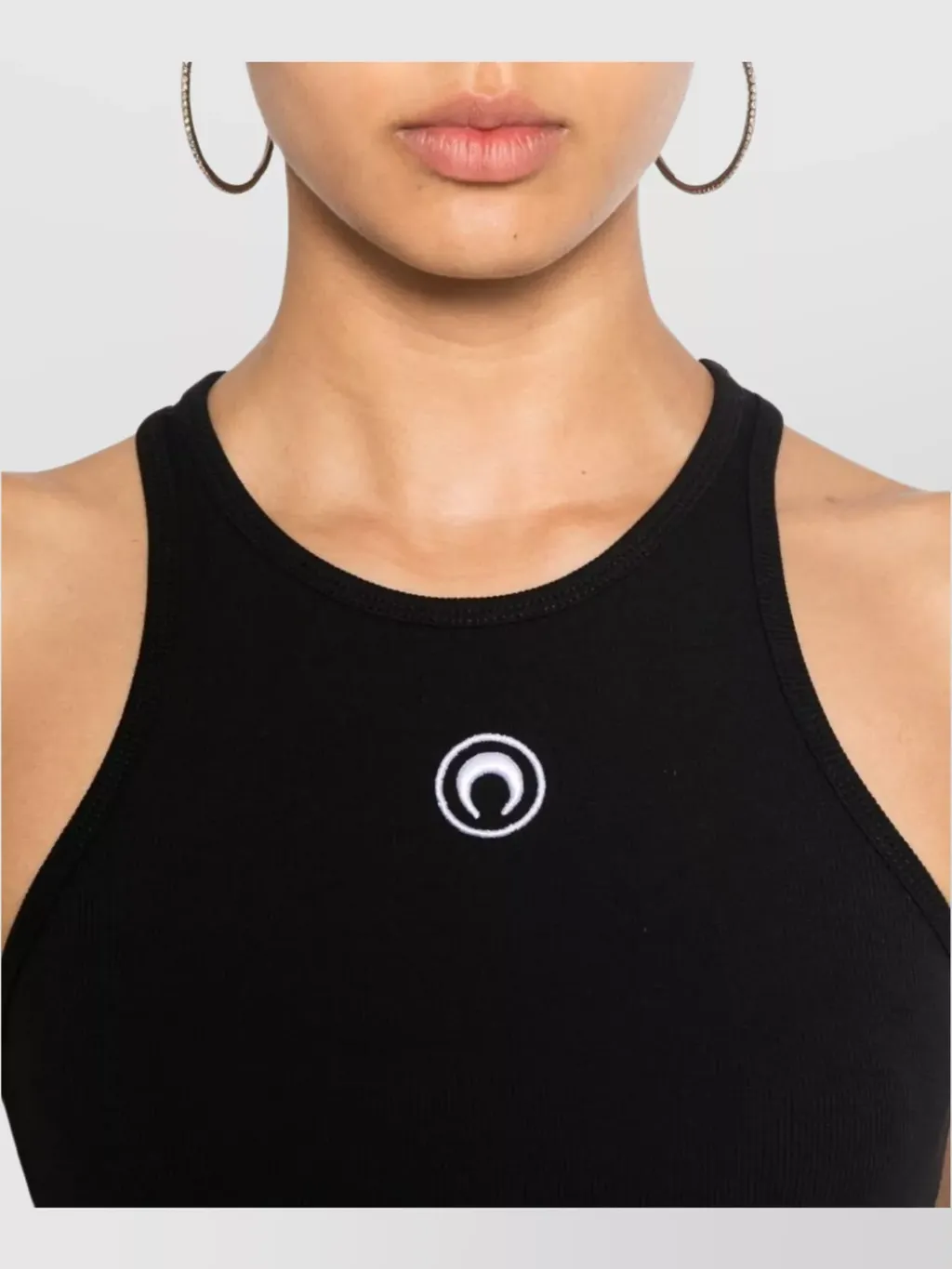Crescent Moon Embroidered Sleeveless Tank Top